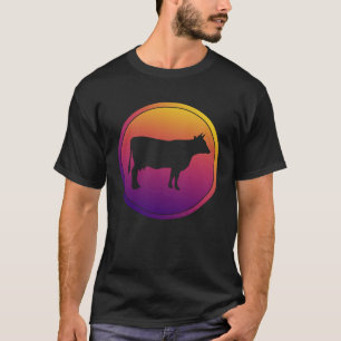 Camiseta Animal de la granja Synthwave Cow