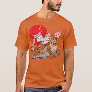Camiseta Animal de la jungla con flores de cerezo silvestre