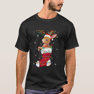 Camiseta Animal de la liebre de Santa Hat en calcetines, lu