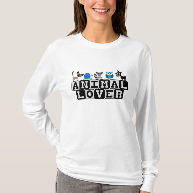 Camiseta animal de Longsleeve del amante (Anverso)