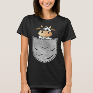 Camiseta Animal De Pocket Cow En La Vaca De Bolsillo