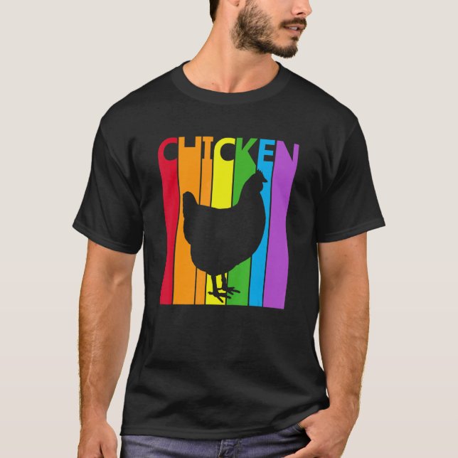Camiseta Animal de pollo arcoíris lindo (Anverso)