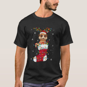 Camiseta Animal de Santa Hat Meerkat en calcetines alumbrad