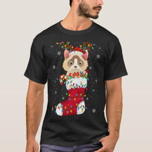 Camiseta Animal de Santa Hat Ragdoll Cat En Socks Xmas Tree
