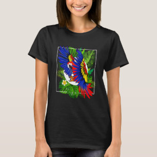 Camiseta Animal de selva tropical hojas exóticas pájaro gua