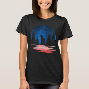 Camiseta Animal De Silueta De Gato Con Gato Cubierto De Bos