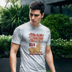 Camiseta Animal de venado con biblioteca de libros