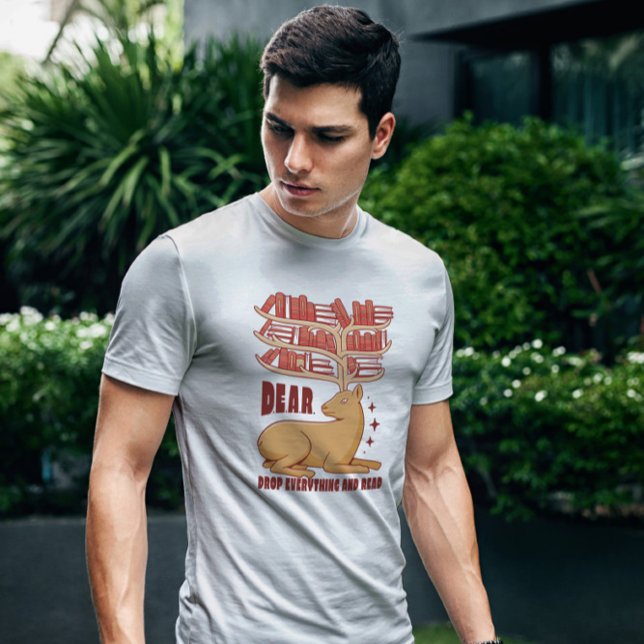 Camiseta Animal de venado con biblioteca de libros (Subido por el creador)
