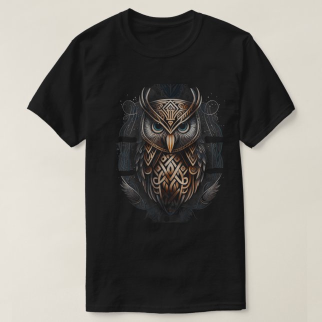 Camiseta Animal de vida silvestre Viking Owl Tattoo (V.2) (Diseño del anverso)