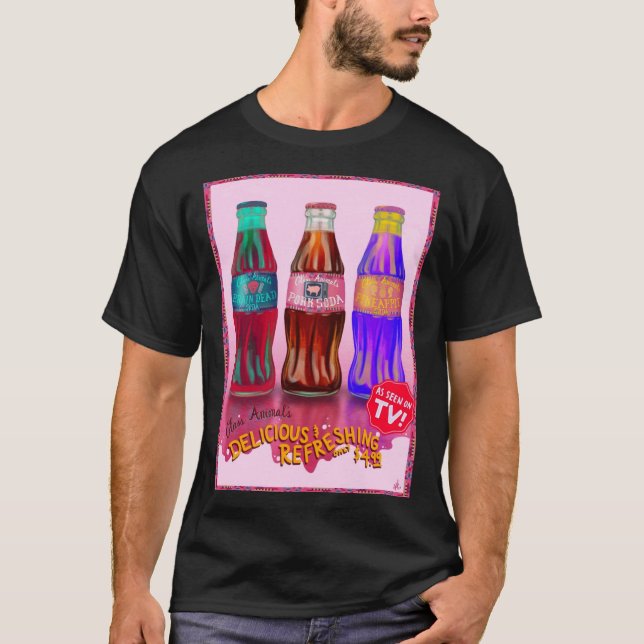 Camiseta Animal de vidrio y Poster de soda porcina x27;s (Anverso)