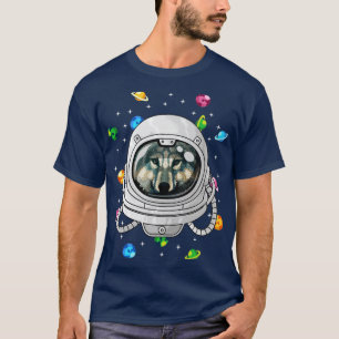 Camiseta Animal de Wolf Astronauta Profundo En Univers Cosm