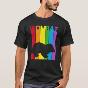 Camiseta Animal de Wombat con arco iris