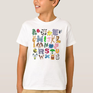Camiseta animal del alfabeto
