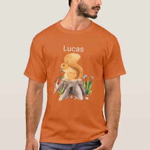 Camiseta Animal del bosque ardilla con nombre Lucas amigo