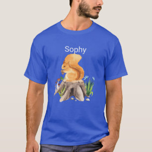 Camiseta Animal del bosque ardilla con nombre Sophy amigos