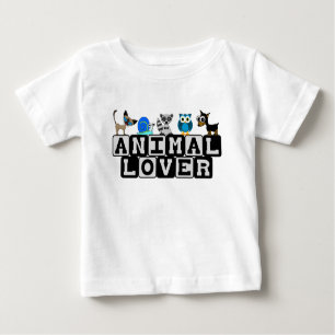 Camiseta animal del niño del amante