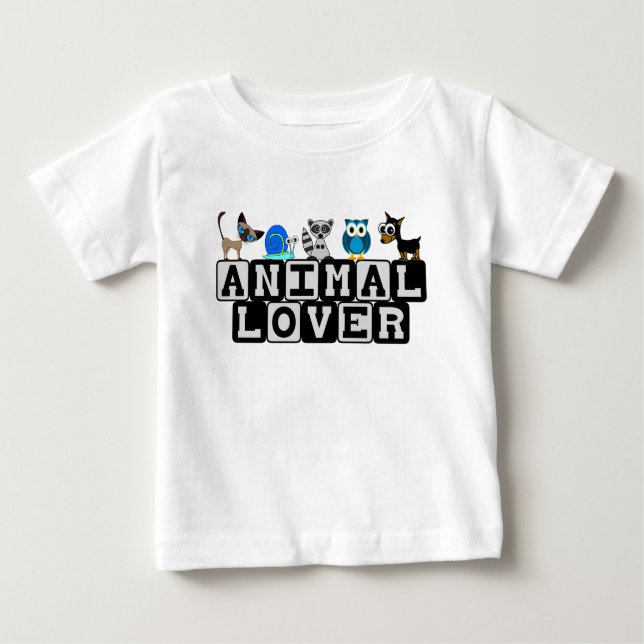Camiseta animal del niño del amante (Anverso)