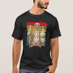 Camiseta Animal del zoológico de África Retró Meerkat