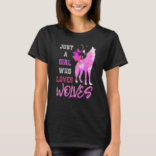 Camiseta Animal Depredador Aullando Lobo Mujeres Chicas Col