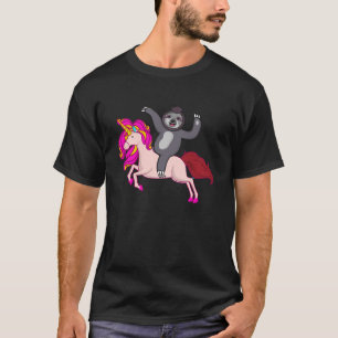 Camiseta animal divertida del unicornio del montar
