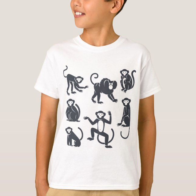 Camiseta animal divertida y linda para el mono inf (Anverso)
