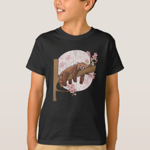 Camiseta Animal durmiente perezoso de panda roja
