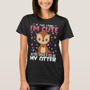 Camiseta Animal El día de San Valentín Del Otter Para Mujer