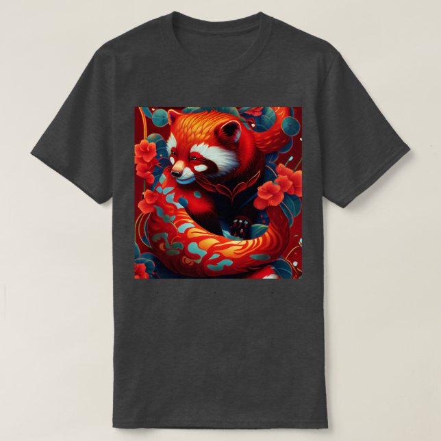 Camiseta Animal espiritual del Panda rojo 2 (Diseño del anverso)