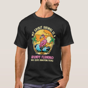 Camiseta Animal Espiritual es Flamenco Gruñón Pájaro Flame