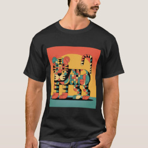 Camiseta animal estilizada geométrica
