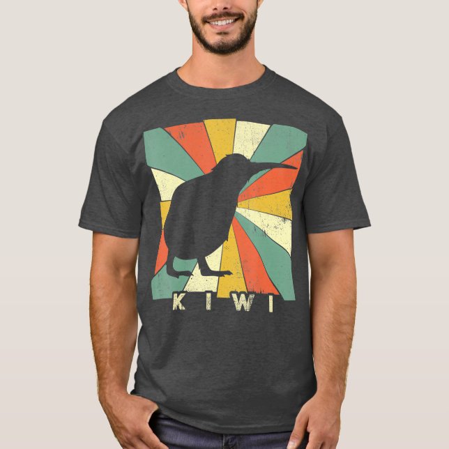 Camiseta Animal estilo retro de los amantes de las aves Kiw (Anverso)
