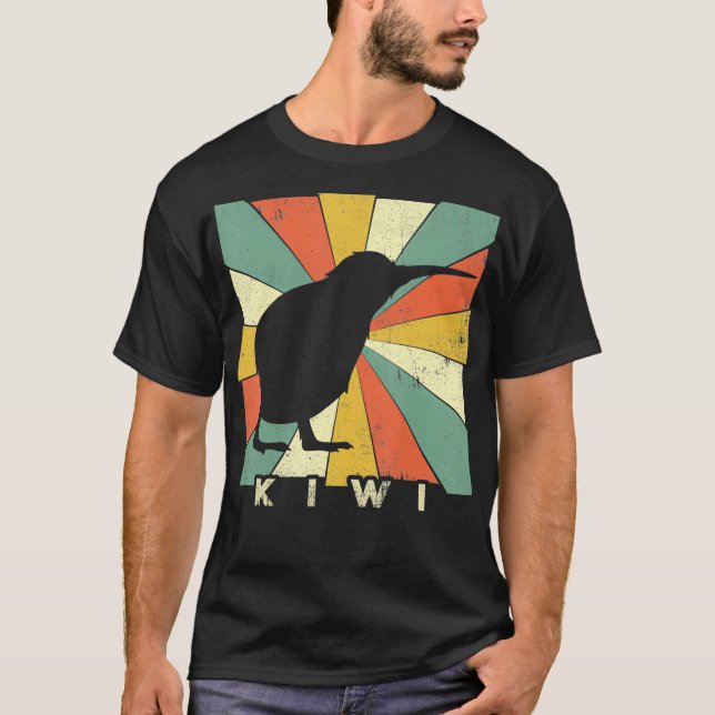 Camiseta Animal estilo retro de los amantes de las aves Kiw (Anverso)
