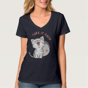 Camiseta animal fácil para las mujeres cuello y cu