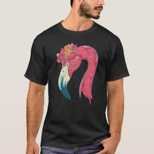 Camiseta Animal floral Flor de aves exóticas Flor rosa Flam