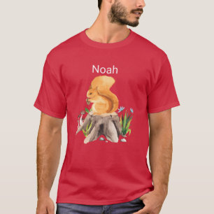Camiseta Animal forestal ardilla con nombre Noeh amigos