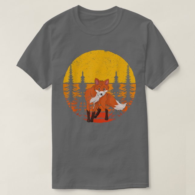 Camiseta Animal Forestal De Los Árboles Naturales Retro Lov (Diseño del anverso)