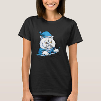 Camiseta Animal Gato Durmiendo Sueño Para Hogar Pijama Noch