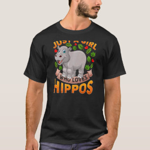 Camiseta Animal hipopótamo solo un Chica que ama hipopótamo
