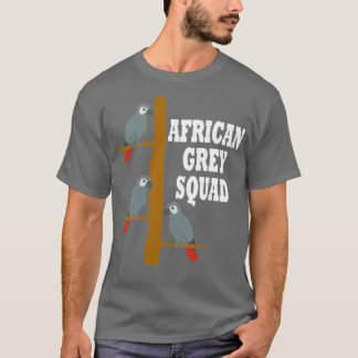 Camiseta Animal irónico de Cute Parrot African Gray Squad