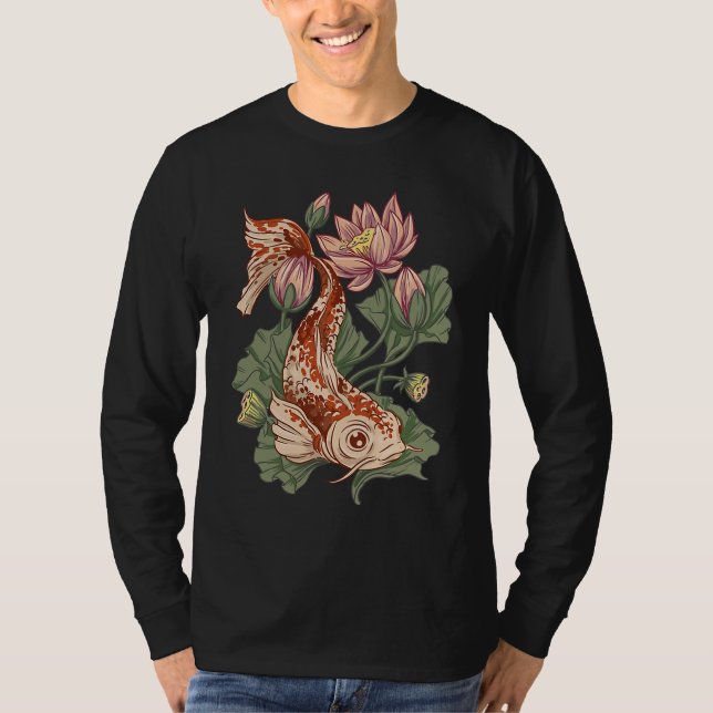 Camiseta Animal  Koi Fish  Flowers s (Anverso)