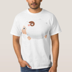 Camiseta Animal lindo blanco de los mamíferos de las oveja