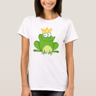 Camiseta Animal lindo del dibujo animado de rey Frog Frogs