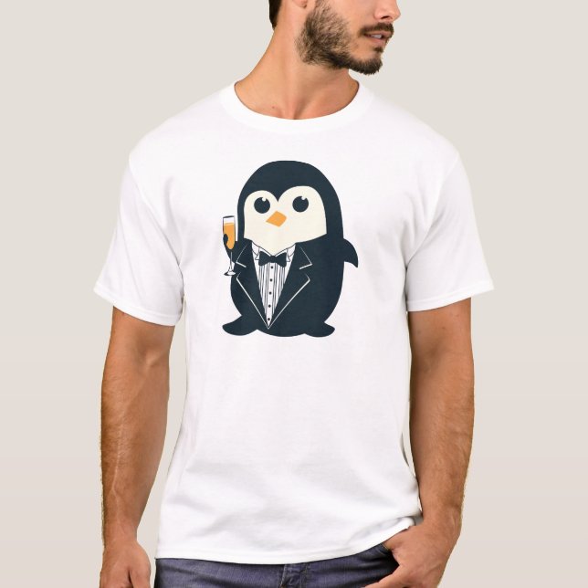 Camiseta animal lindo del smoking del pingüino adorable (Anverso)