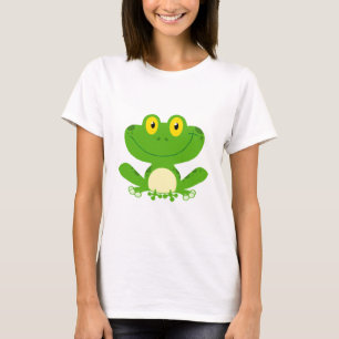 Camiseta Animal lindo verde anfibio del dibujo animado de