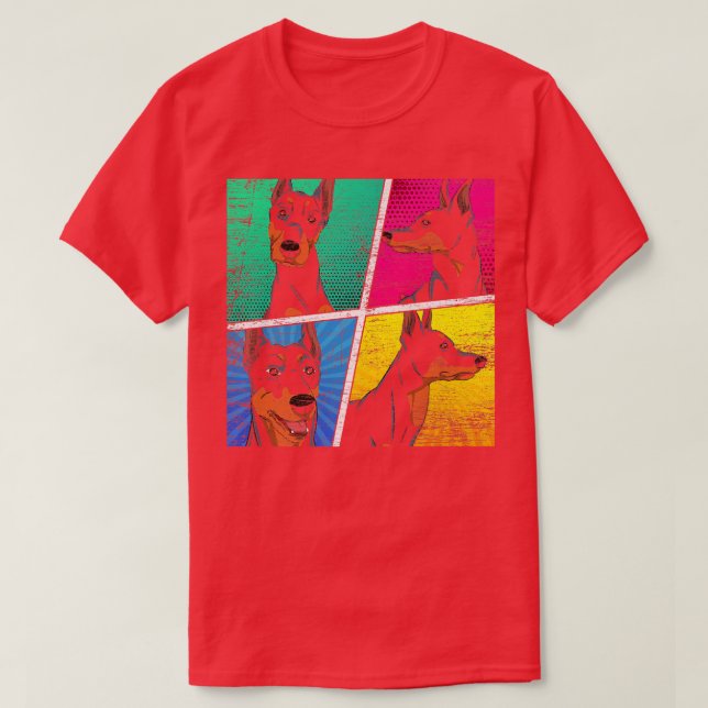 Camiseta Animal Lover Dog Owner Pet Dog Lover Pop Art Dober (Diseño del anverso)