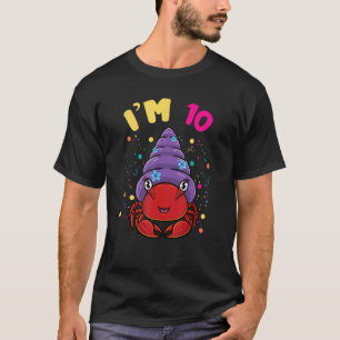 Camiseta Animal marino I m 10 Crab ermitaño 10 cumpleaños