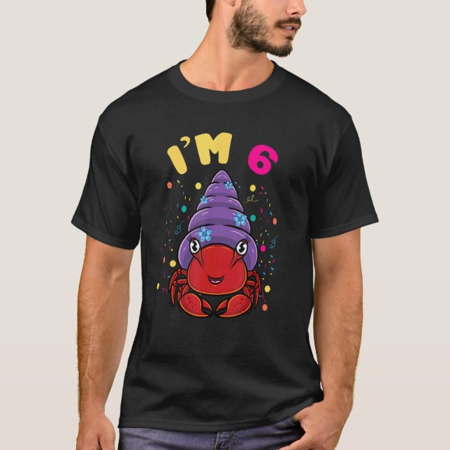 Camiseta Animal marino Im 6 Hermit Crab 6º cumpleaños (Anverso)