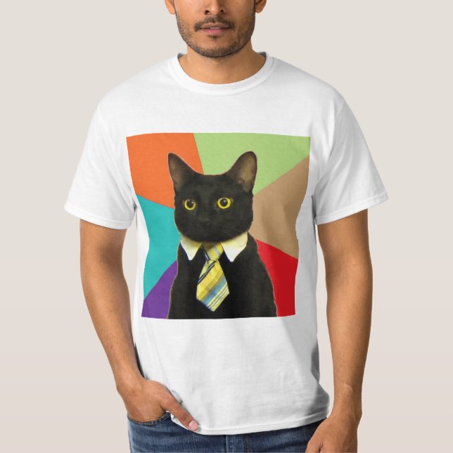 Camiseta Animal Meme del consejo del gato del negocio (Anverso)