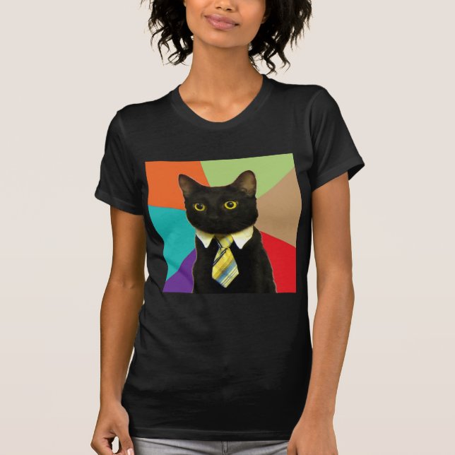 Camiseta Animal Meme del consejo del gato del negocio (Anverso)