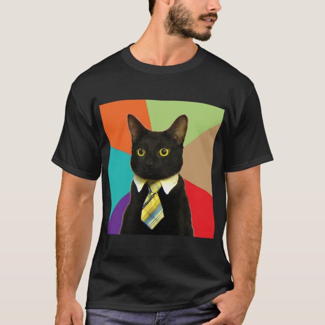 Camiseta Animal Meme del consejo del gato del negocio (Anverso)